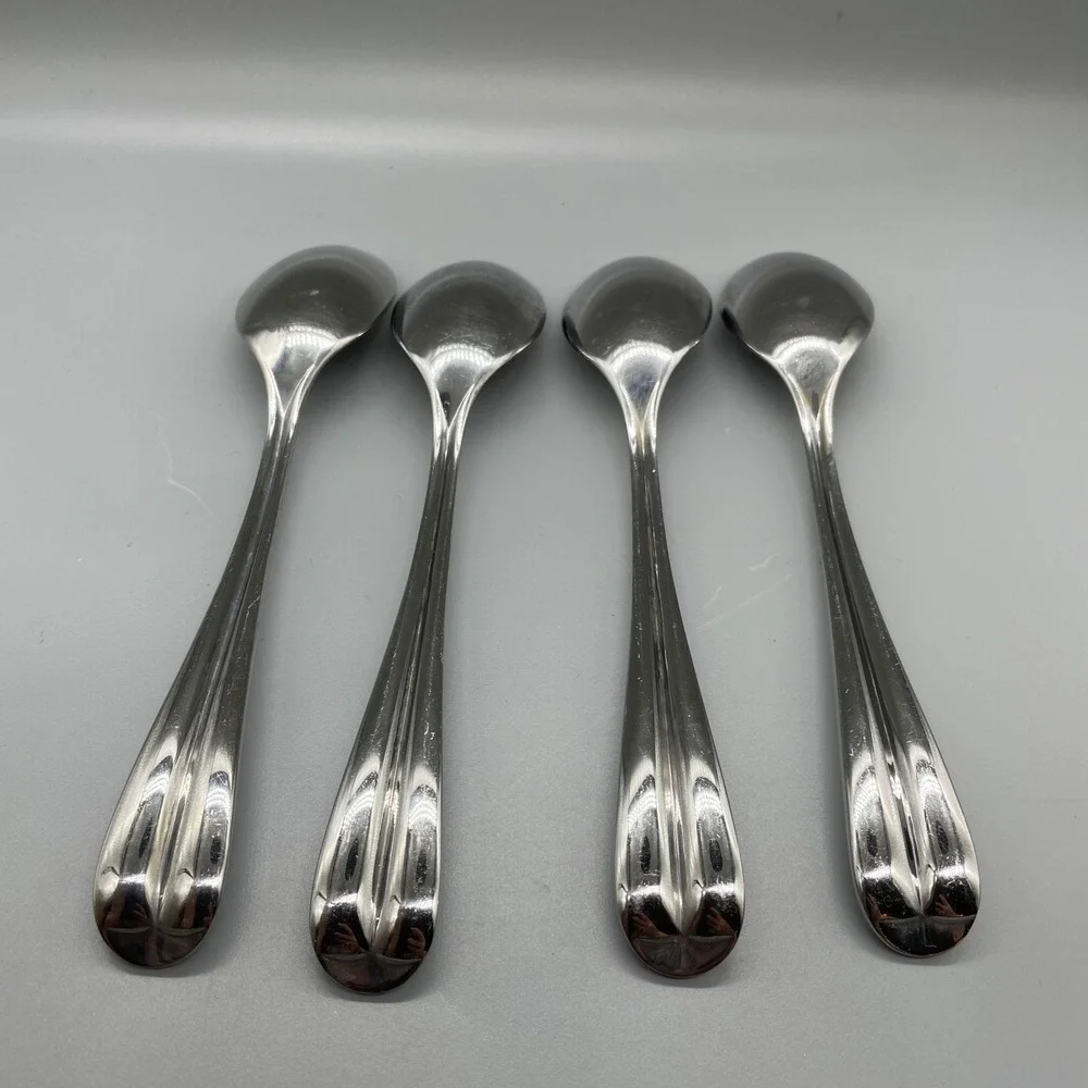 Dansk‎ Prism Stainless Steel Teaspoons Set of 4 Silverware Flatware 7